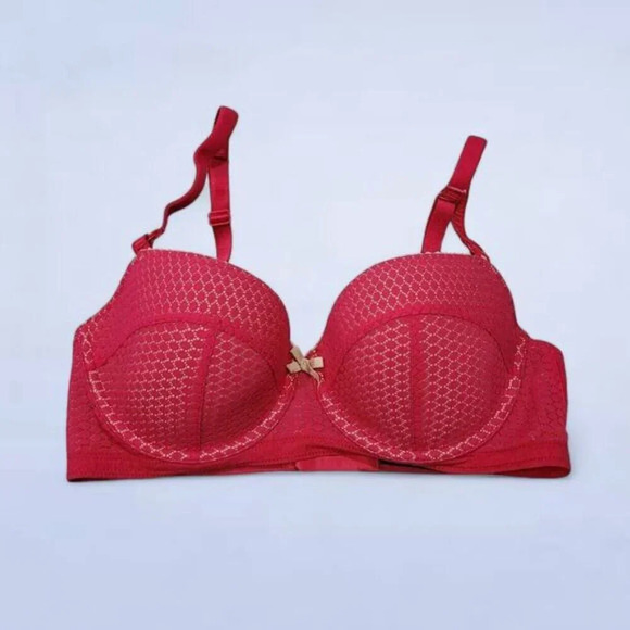 Elle Macpherson Intimates Red Lace Bra with Moulded Cups - Size 34D - Picture 1 of 6